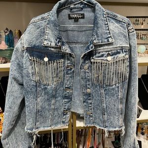 Rhinestone fringe jacket